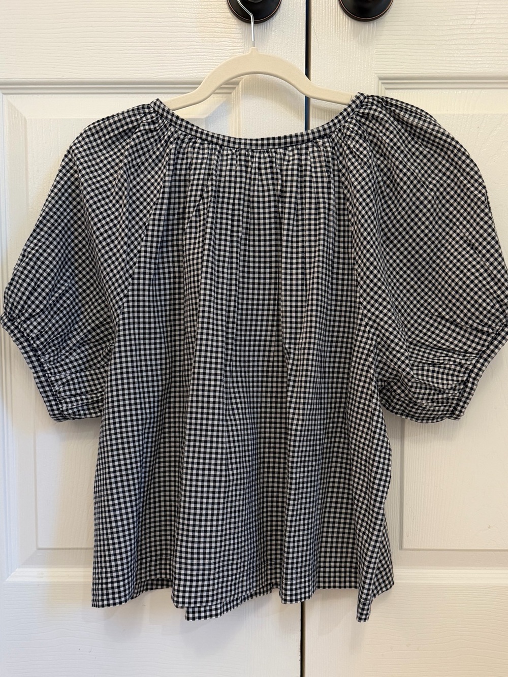 NWT Doen Women’s navy Gingham June Top Size medium - Picture 3 of 5